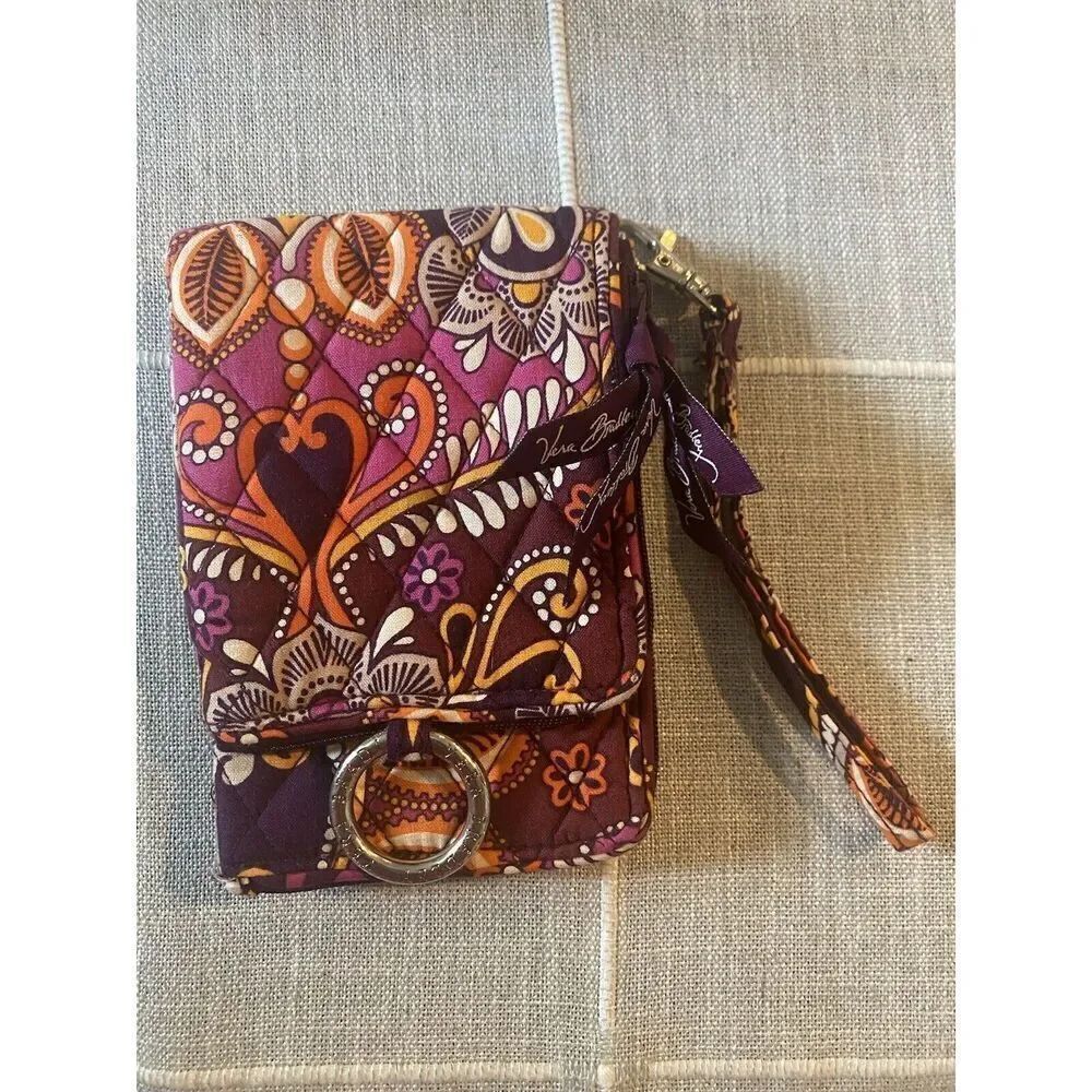 Vera Bradley Safari Sunset Double ID Wristlet Wallet Zip Retired